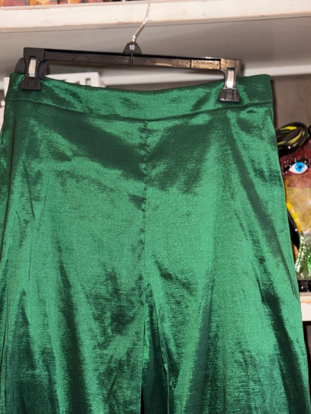 Preston & York sz 10 green Trudie feather stretch taffeta pants - Picture 6 of 7